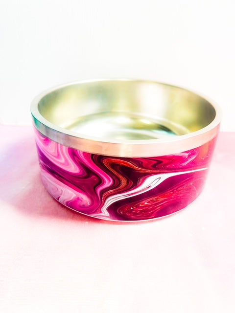 Sublimated Pet Bowl - Magenta Marble