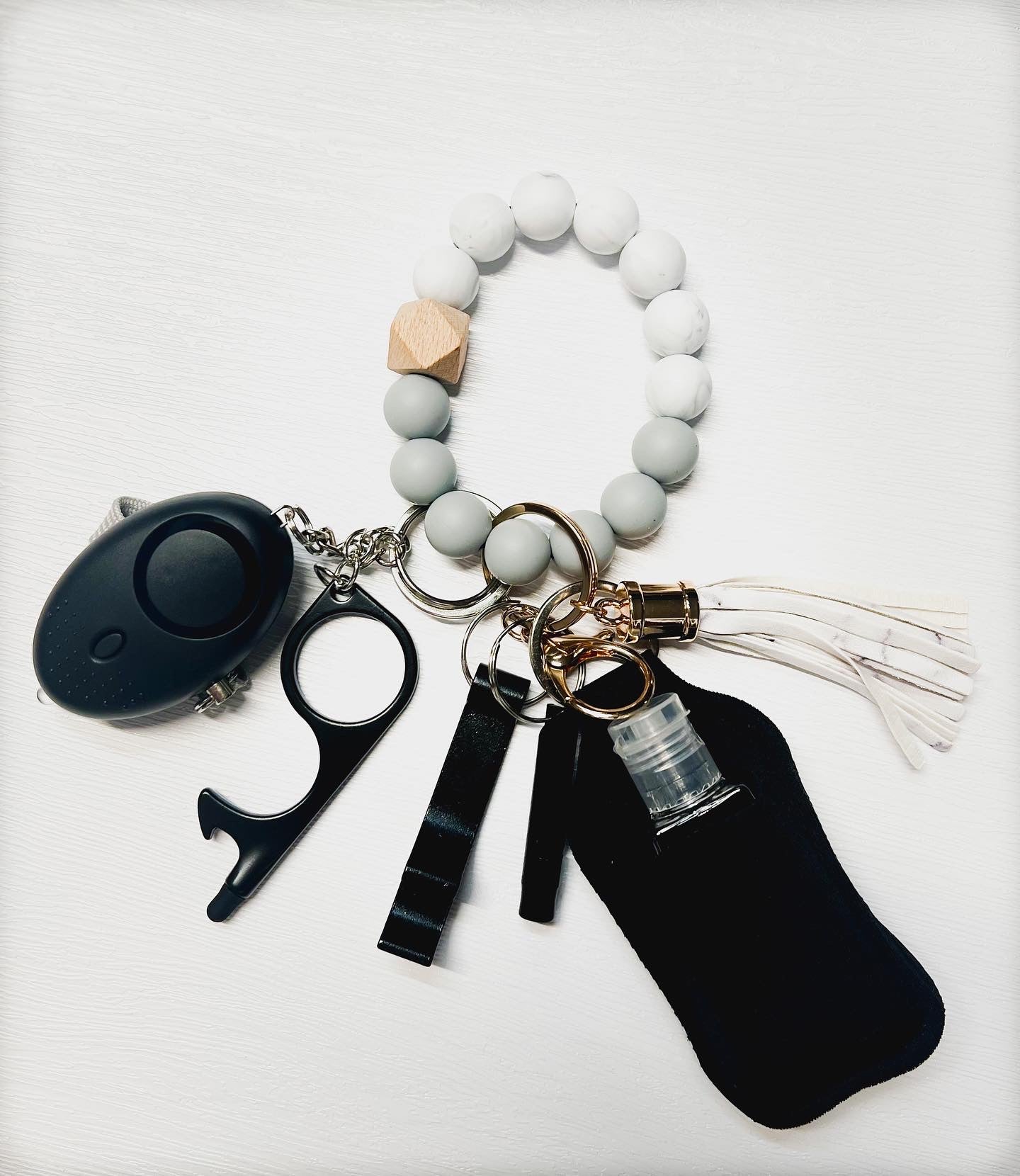 Beaded Defense Keychain - Black