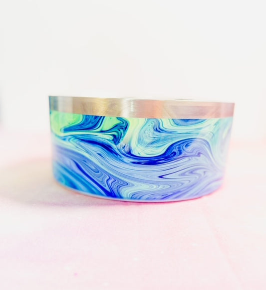 Sublimated Pet Bowl - Blue Marble